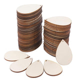 Maxbell 100x Unfinished Wood Slices Teardrop Shaped for Xmas Party Supplies Holidays