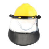 Maxbell Trimmer Hard Hat Face Shield for Mining Weeding Yellow with Protective Visor