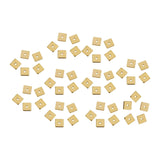 Maxbell 50 Pieces Square Spacer Beads Stainless Steel Loose Beads