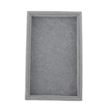 Maxbell 2x Elegant Velvet Stackable Jewelry Display Tray Necklace Organizer Gray