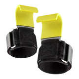 Maxbell 2x Weight Lifting Hooks Fitness Powerlifting Grips for Gym Powerlifts Liftups Yellow