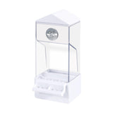 Maxbell Bird Food Feeder Clear Automatic Bird Feeder for Canaries Cockatoo Lovebirds white