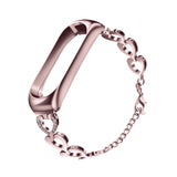 Maxbell Heart-shaped Watch Band Watch Accessories Rustproof Wristwatch Strap for Men Pink