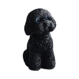Dog Miniature Figurine Mini Animal Statue for Bedroom Shelf Living Room Black Squatting