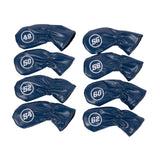 Maxbell 8Pcs Golf Iron Head Covers Golfer Gift Golf Wedge Covers Set Protector Guard Dark Blue