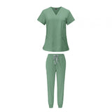 Maxbell 2xFemale Scrub Set Machine Washable Nurse Work Clothing for Beauty Salon