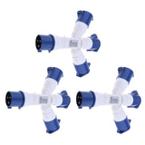 Maxbell 3pcs 220V 32A 3Pin Industrial Site Plug Socket Weatherproof Building 2P+E