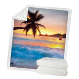 Maxbell Soft Warm Fleece Throw Blanket for Couch Sofa 50 x 60'' Sea Scenery-B