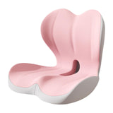 Maxbell Sitting Ergonomic Cushion Breathable Back Rest Memory Foam Seat Back Cushion Pink Gray