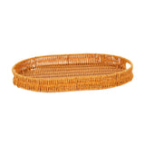 Maxbell Imitation Rattan Bread Basket Oval Serving Tray for Cabinet Shelves Cabinets 40x29.5x4.5cm