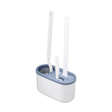 Maxbell 3Pcs Toilet Cleaning Brushes with Holder Sturdy for Household Hotel Bathroom Blue