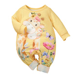 Maxbell Long Leg Romper Giraffe Baby Long Sleeve Romper for Outdoor Homewear Holiday 6 to 9 Month