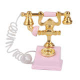 Maxbell 1/12 Dollhouse Miniature Retro Phone Vintage Telephone Pink