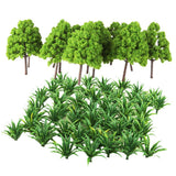 Maxbell 70x Green Plastic Tree Grass Model Train Railway Layout Scenery Decoration