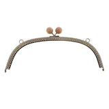 Maxbell 24.5cm Metal Arch Frame Kiss Clasp Lock Bead Head DIY Purse Bag Grey - Aladdin Shoppers