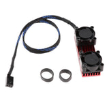 Maxbell 2x PCIE Solid State Heat Sink Dual Active Radiator M.2 SSD Cooling Fan (Red)