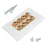 Maxbell Speaker Cable Wall Plate - 8 Banana Plug
