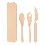 Maxbell Camping Slice Spoon Fork Set Camping Cutlery Set for Restaurant Hiking Hotel Beige