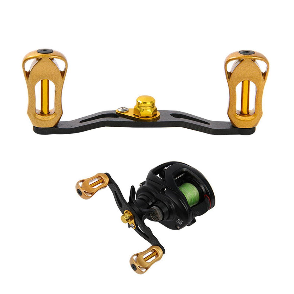 Maxbell Fishing Reel Handle with Power Knob Universal Replacement Reels Power Handle Blue