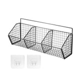 Maxbell Grid Storage Baskets Wall Mount Metal Wire Basket for Kitchen Laundry Pantry 3 Grids