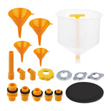 Maxbell 19Pcs Generic Leakproof Coolant Funnel Set Car Simple to Clean with Adapters Yellow Funnel