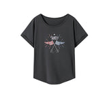 Maxbell Maxbell Womens T Shirt Summer Female Soft Crew Neck Shirt for Street Shopping Sports XXL