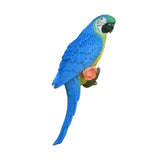 Maxbell Outdoor Parrot Figurine Tree Decor Bird Sculpture for Outside Lawn Landscape Left Blue
