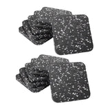 12 Pieces Treadmill Mat Thickened Anti Vibration Mat for Bike Weight Benches black and white