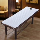 2 Nonslip Massage Table Sheet Cover with Elastic Band 190x80cm White Beige