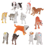 Maxbell 16xPlastic Dog Pet Animal Model Toy Gift 12pcs Multi-color