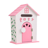 Maxbell Locking Mailbox Wood Wall Mount Mailbox for Kindergarten Student Office Home Pink