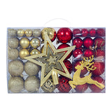 102 Pieces Christmas Balls Star Deer Ornaments Set for Home Wedding Birthday Gold Red