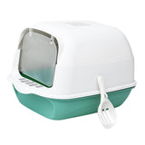 Cat Litter Box Fully Enclosed Kitten House Cat Potty Accessories Anti Splash Green - Aladdin Shoppers