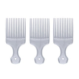 Maxbell Maxbell Salon Plastic Afro Curly Hair Lift Pick Detangler Hair Styling Comb Sliver