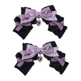 Maxbell 2x Lolita Bow Hair Clips Cosplay Ponytail Holder Xmas Gifts Bowknot Hairpins Purple