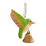 Maxbell Birds Hanging Ornament European Wooden Bird Statue for Office Backyard Party Dark Green