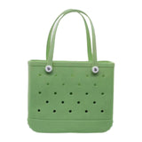 Maxbell Beach Tote Bag Waterproof with Holes Beach Handbag for Summer Travel Outdoor Small Green