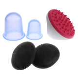Maxbell Maxbell Silicone Anti Cellulite Vacuum Cups Body SPA Massage Brush Basalt Stone Set