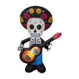 Maxbell Halloween Inflatables Skull Guitar Outdoor Decorations for Holiday Yard Lawn