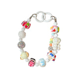 Maxbell Keychain Bag Pendant Lovely Gift DIY Decoration for Anniversary Travel Lover white