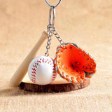 Ball W/ & Glove Keyring Key Chain For Baseball Lovers Fans Gift Orange - Aladdin Shoppers