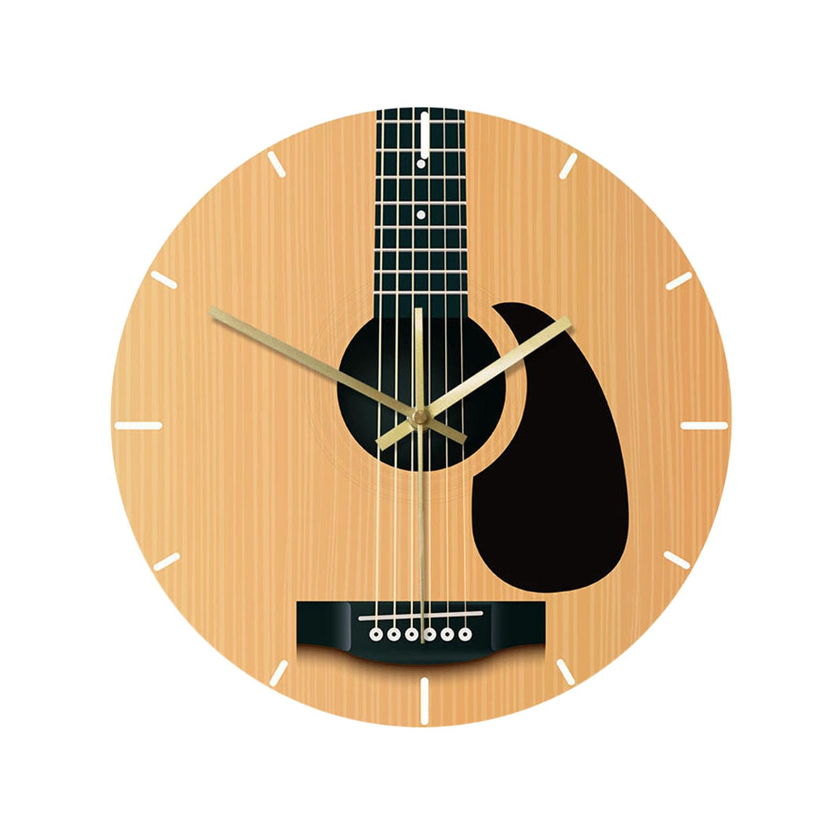 Maxbell Maxbell 30cm Guitar Wall Clock Music Minimalist PP for Home Guitarist Gift Kitchen