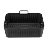 Maxbell Silicone Air Fryer Liner Non Stick for Oven 9 inch Rectangular Basket Insert Black