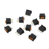Maxbell 2x250V 10A 10 PCS Yellow LED Light 12V Car Boat Auto ON/OFF Rocker SPST Switch