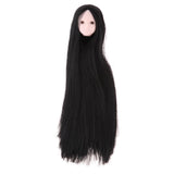 Maxbell Maxbell Doll Head with Long Straight Hair, DIY Accessories For 12inch Dolls, For 1/6 BJD Girl Dolls Body DIY Parts (Black Hair)