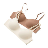 Maxbell 2 Pieces Wireless Bra with Thin Straps Underwear Practical Seamless Bralette M