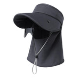 Maxbell Sun Visor Hat with Lens Hiking Fishing Hat for Travel Cycling Outdoor Sports Dark Gray