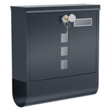 Maxbell Wall Mounted Mailbox Front Door Gate Sturdy Coffee Shop Decoration Letterbox Gray