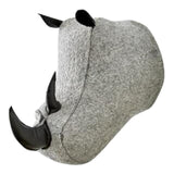 Maxbell 3D Animal Head Wall Decor Christmas Gift Dorm Stuffed Animal Head Wall Mount Rhino 23X27CM
