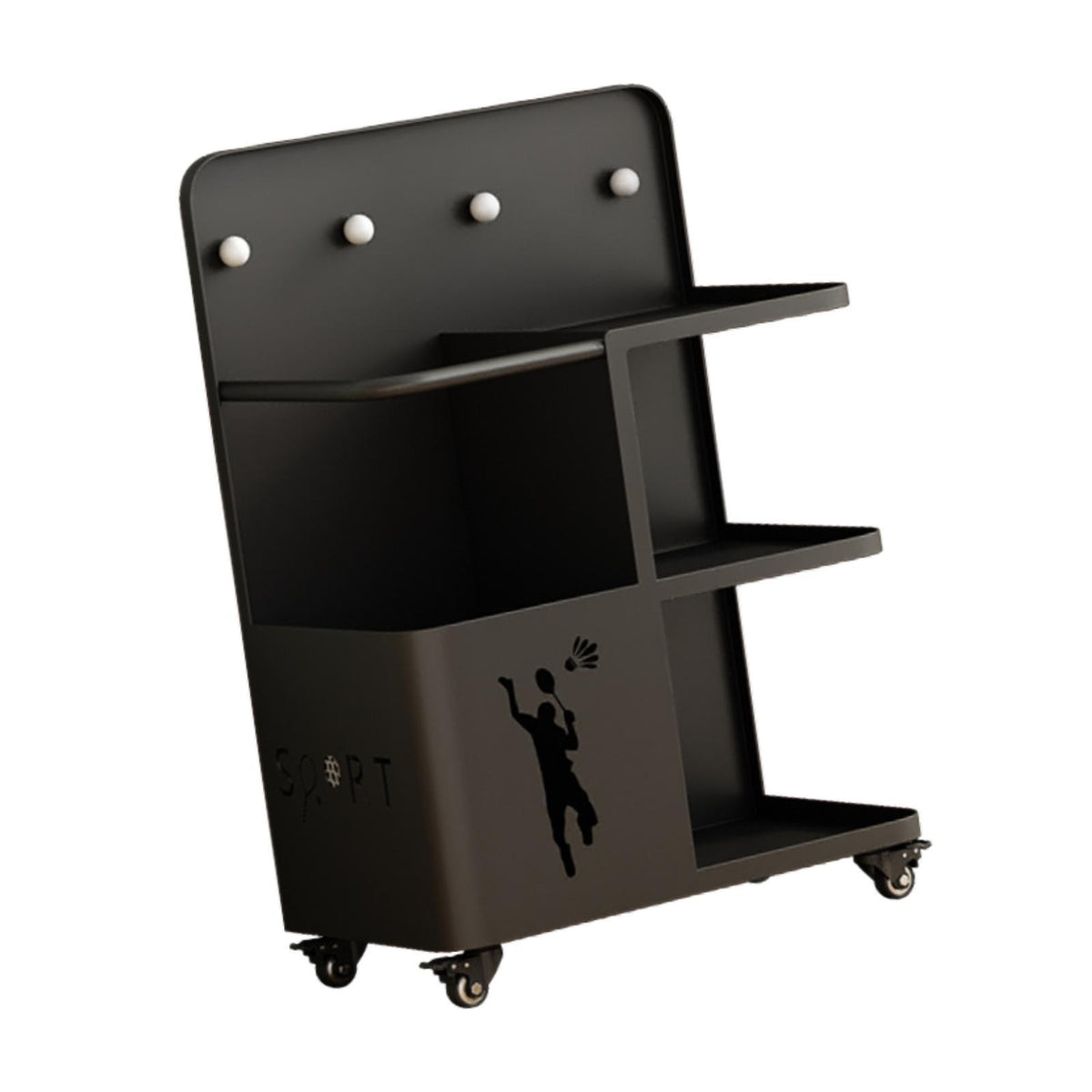 Yoga Mat Storage Rack Versatile for Foam Roller Kettlebells Resistance Bands Black
